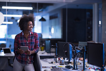 Image showing portrait of a young successful African-American woman in modern 