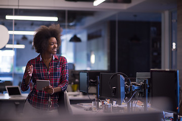 Image showing portrait of a young successful African-American woman in modern 