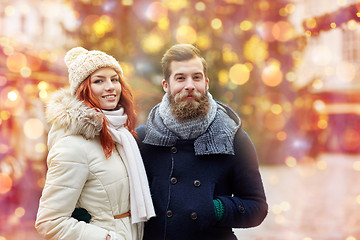 Image showing happy couple walking in old town