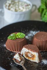 Image showing dessert from cream and chocolate