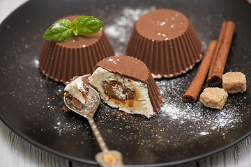 Image showing dessert from cream and chocolate