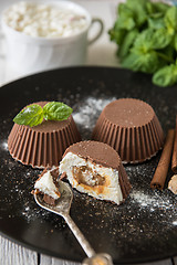 Image showing dessert from cream and chocolate