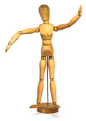 Image showing Wooden dummy isolated on a white background