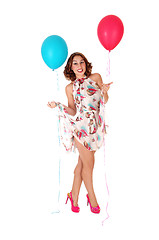 Image showing Happy woman with balloon's.