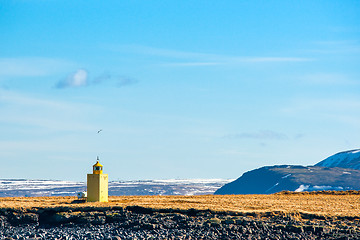 Image showing Lighthouse in an icelandic landscape