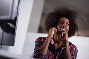 Image showing portrait of a young successful African-American woman in modern 