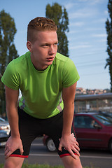 Image showing portrait of a young man on jogging