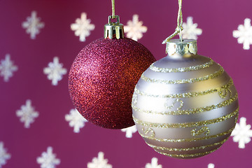 Image showing Christmas ball background (selective a soft focus)