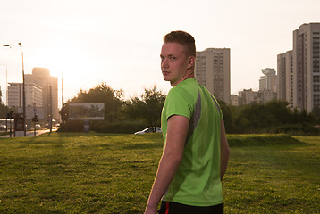 Image showing portrait of a young man on jogging