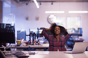 Image showing portrait of a young successful African-American woman in modern 