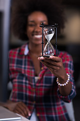 Image showing portrait of a young successful African-American woman in modern 