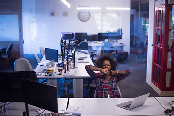 Image showing portrait of a young successful African-American woman in modern 