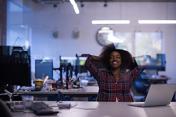 Image showing portrait of a young successful African-American woman in modern 