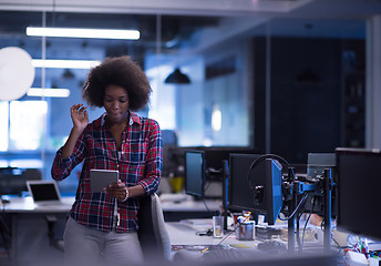 Image showing portrait of a young successful African-American woman in modern 