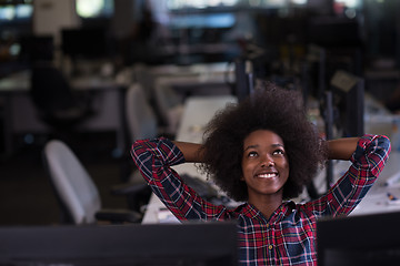 Image showing portrait of a young successful African-American woman in modern 