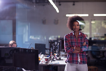 Image showing portrait of a young successful African-American woman in modern 