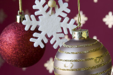 Image showing Christmas ball background (selective and soft focus)