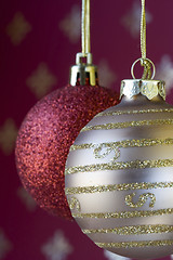 Image showing Christmas ball background (selective and soft focus)