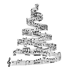 Image showing Christmas tree from music notes