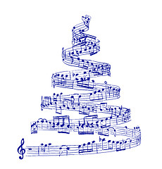 Image showing Christmas tree from music notes