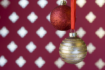 Image showing Christmas ball background (selective and soft focus)