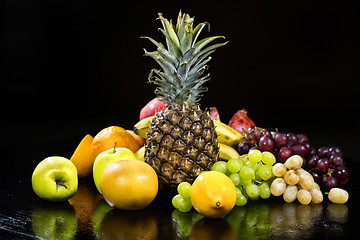 Image showing Fruits On Black