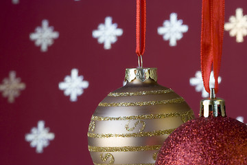 Image showing Christmas ball background (selective and soft focus)