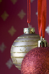 Image showing Christmas ball background (selective and soft focus)