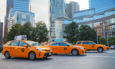 Image showing Yellow cabs in New York City