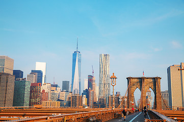 Image showing Brooklyn bridge in New York City