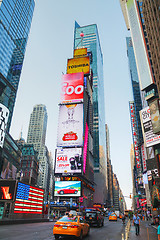 Image showing Times square with people in the morning