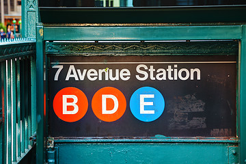 Image showing 7th Avenue subway sign