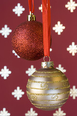 Image showing Christmas ball background (selective and soft focus)