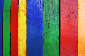 Image showing Old multicolor wood board