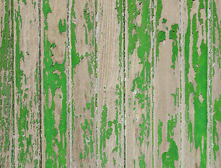 Image showing Old wood board painted green