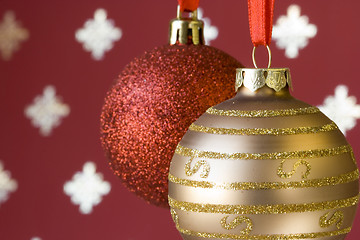 Image showing Christmas ball background (selective and soft focus)