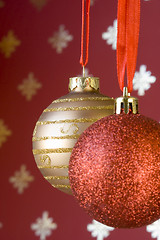 Image showing Christmas ball background (selective and soft focus)