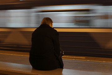 Image showing  waiting in the urban subway