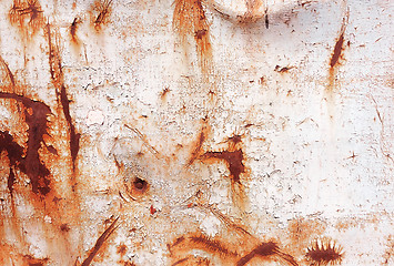 Image showing old rusty painted metal wall