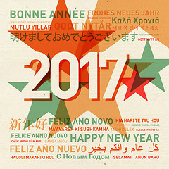 Image showing Happy new year vintage card from the world