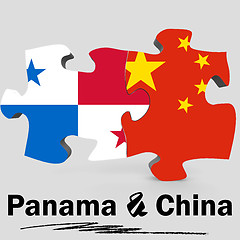 Image showing China and Panama flags in puzzle 