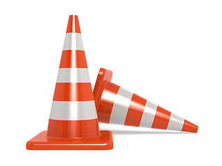 Image showing Traffic cones isolated on white