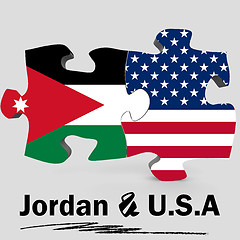 Image showing USA and Jordan flags in puzzle 