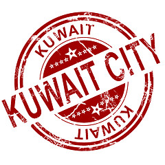 Image showing Red Kuwait city stamp 