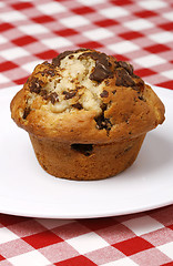 Image showing Close-up of chocolate chips muffin