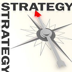Image showing Compass with strategy word isolated
