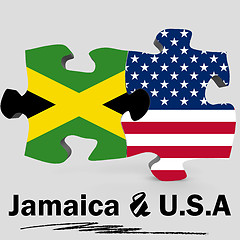 Image showing USA and Jamaica flags in puzzle 