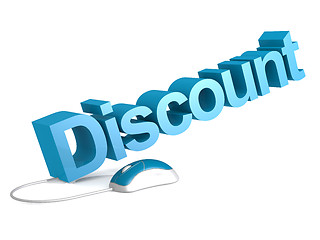 Image showing Discount word with blue mouse