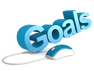 Image showing Goals word with blue mouse