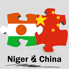 Image showing China and Niger flags in puzzle 